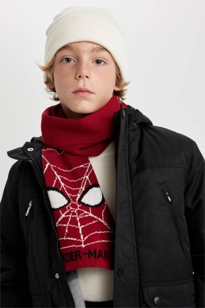 BOYS & TEENS Red Boy Marvel Spiderman Acrylic Knitwear Scarf