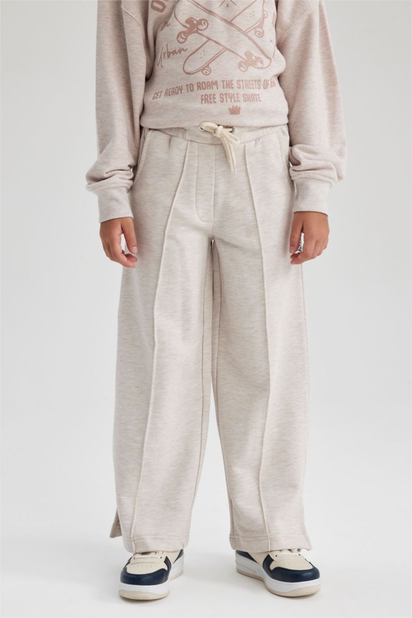 بنات ميلانج بيج بنطلون بناتي وايد ليج