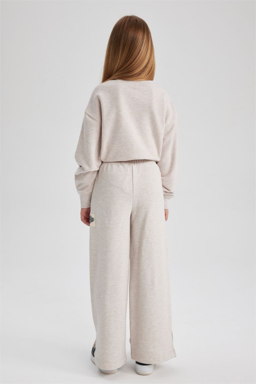 بنات ميلانج بيج بنطلون بناتي وايد ليج