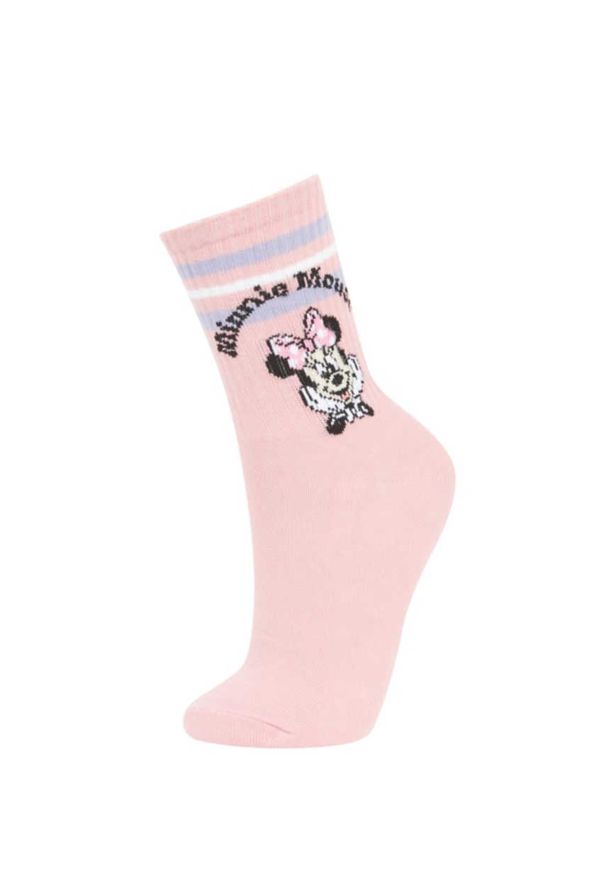 FILLES Rose Chaussettes Longues Coton imprimé Mickey et Minnie Pour Fille - 2 Paires