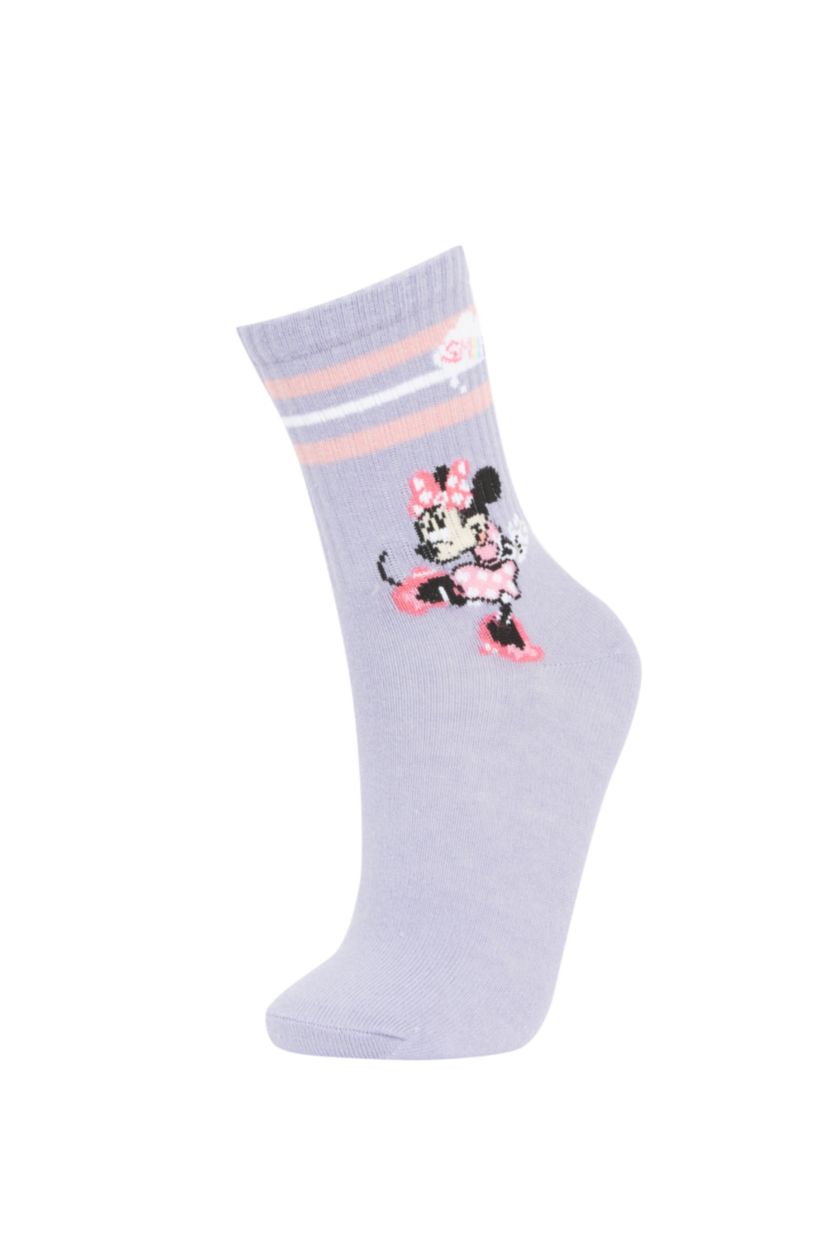 FILLES Rose Chaussettes Longues Coton imprimé Mickey et Minnie Pour Fille - 2 Paires
