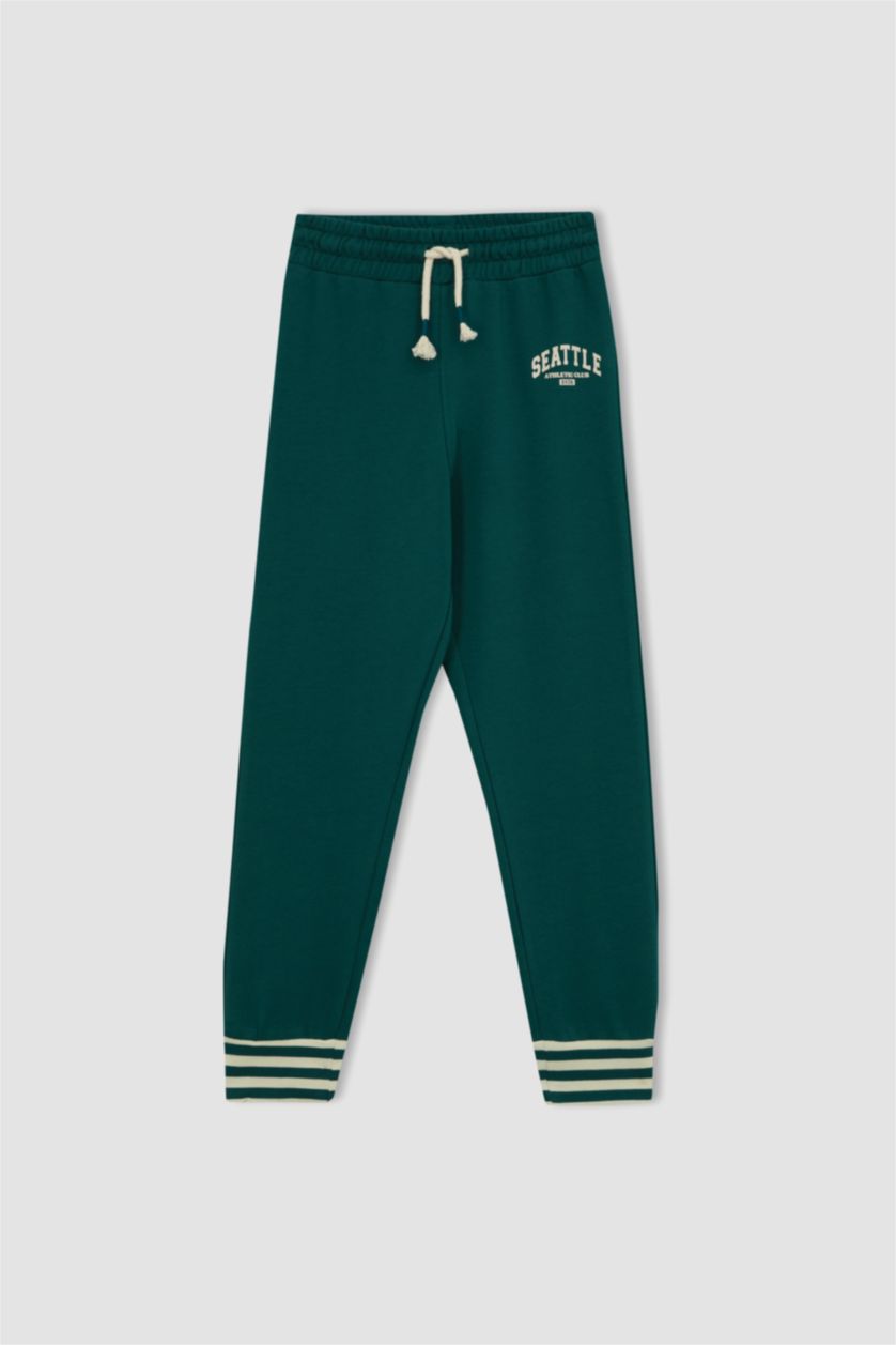 بنات أخضر غامق سروال جوجر فيت