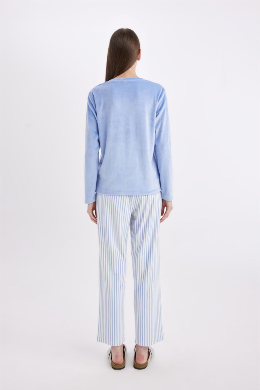 Kadın Mavi Velur 2'li Takım