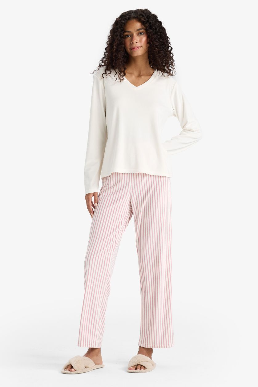 Woman Rose Fall in Love Regular Fit Velour 2 Piece Set