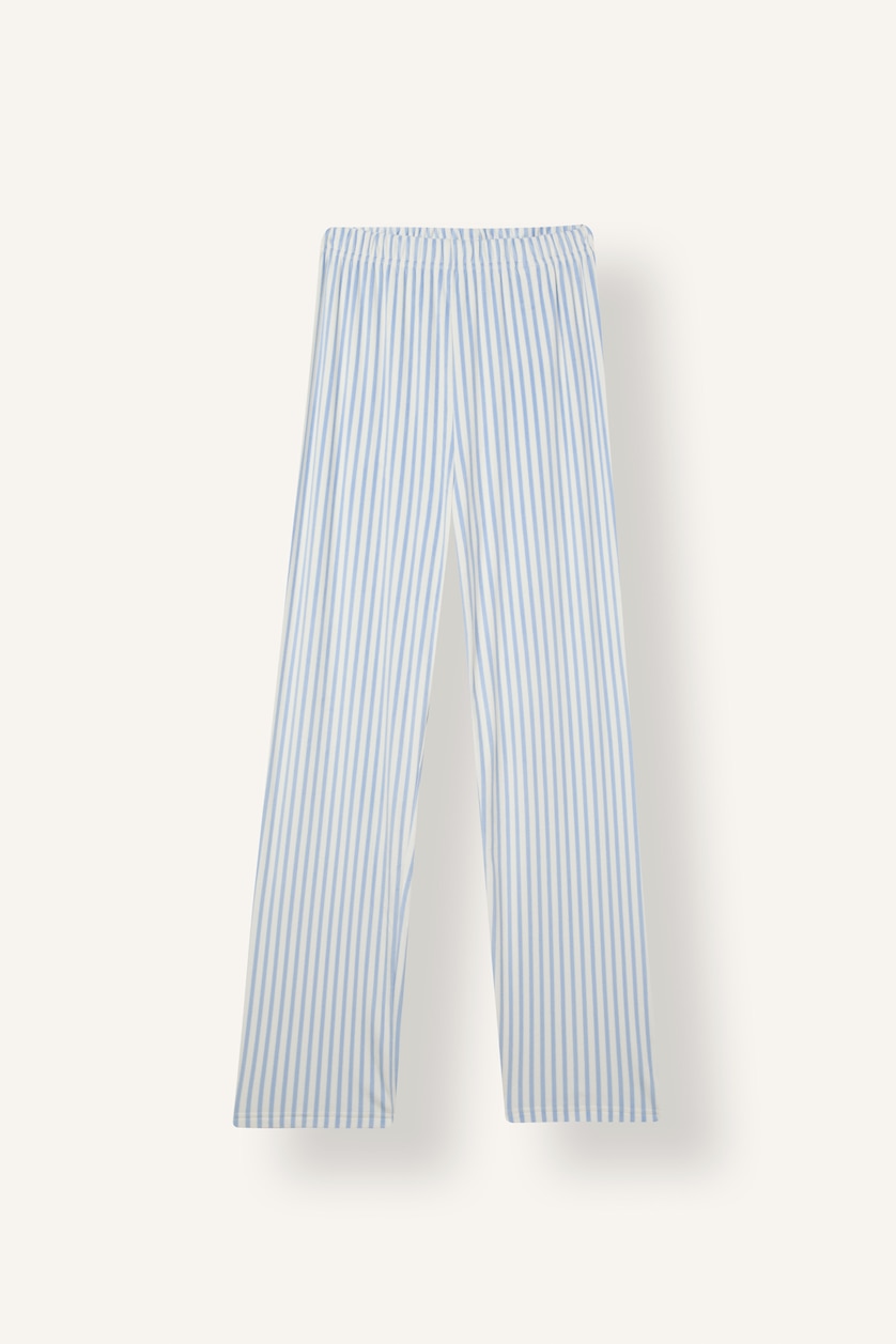 Women Light Blue Regular Fit Striped 2 Piece Set