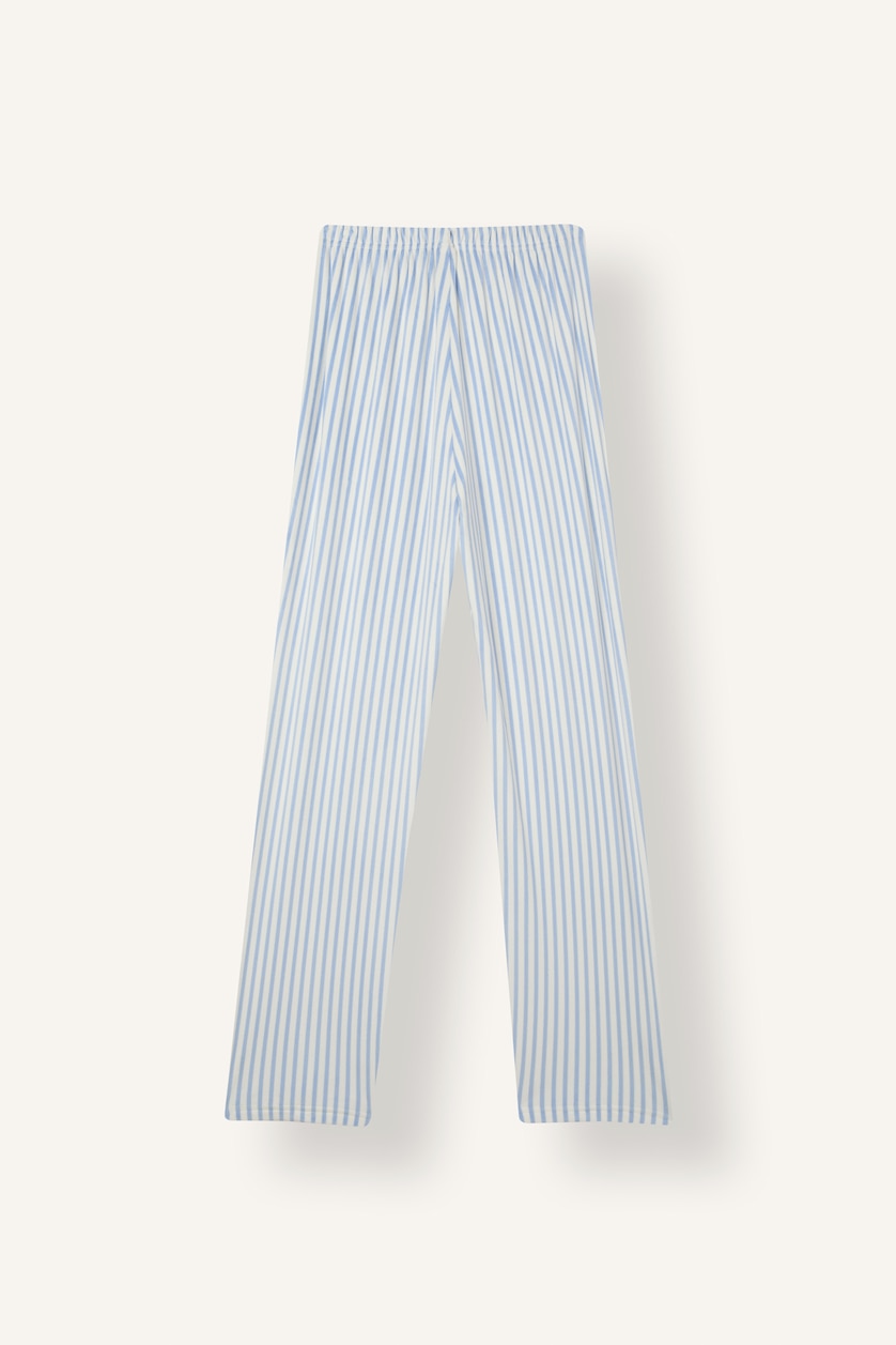 Women Light Blue Regular Fit Striped 2 Piece Set
