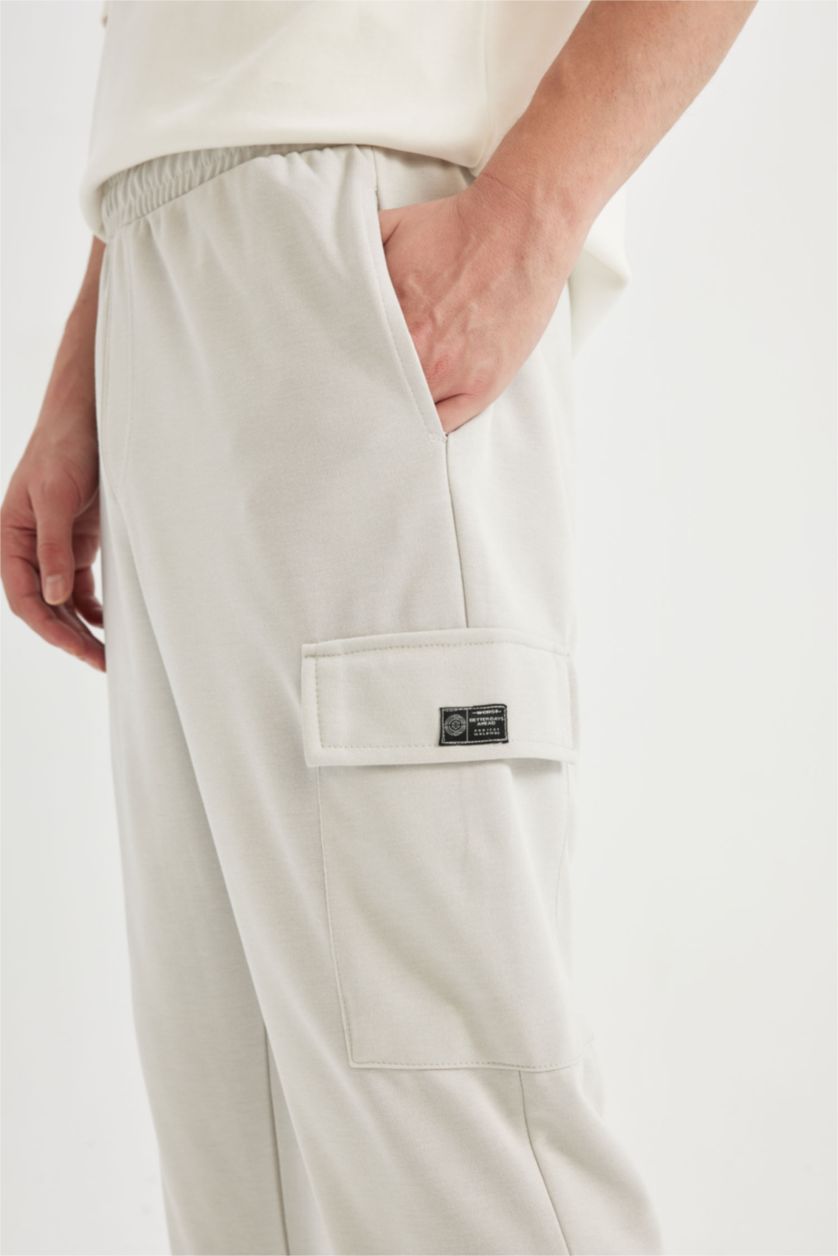 Мужчины Слоновая кость Штаны карго стандартного кроя