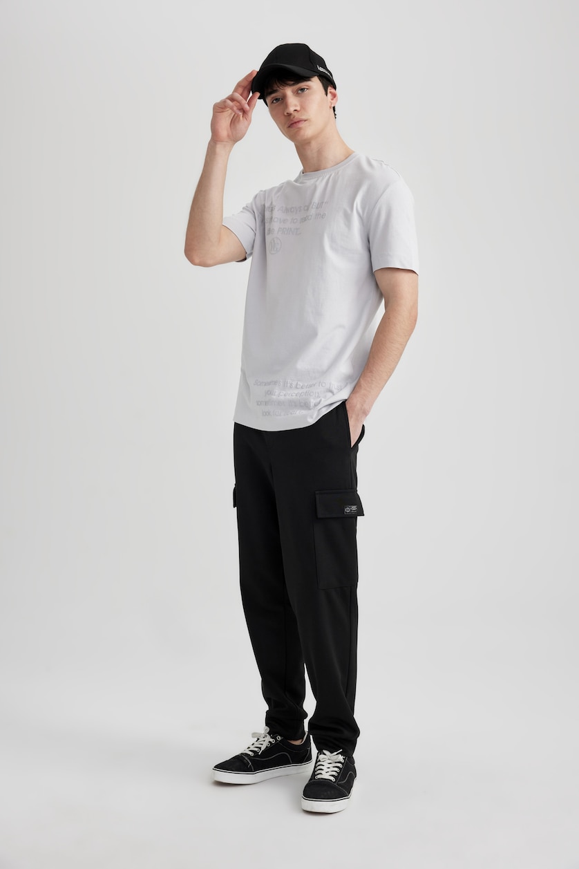MAN Black Regular Fit Trousers