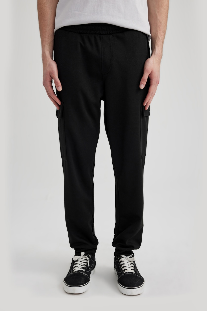 MAN Black Regular Fit Trousers
