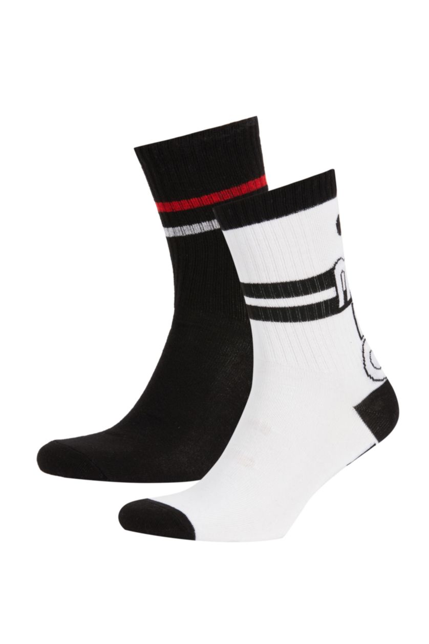 Kadın Karma Kadın Dısney Mıckey & Mınnıe 2'li Pamuklu Uzun Çorap