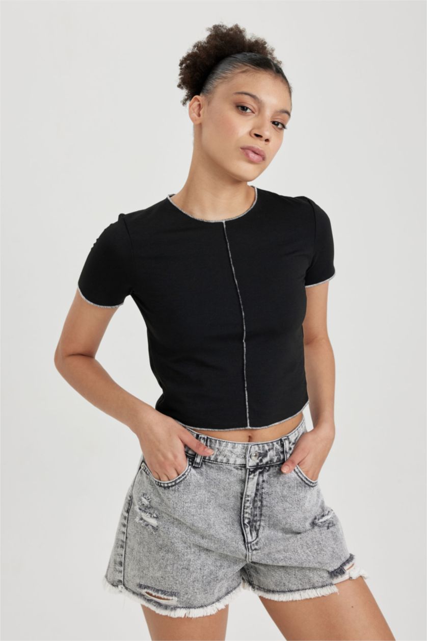 Женская Черный Футболка с коротким рукавом, Coool