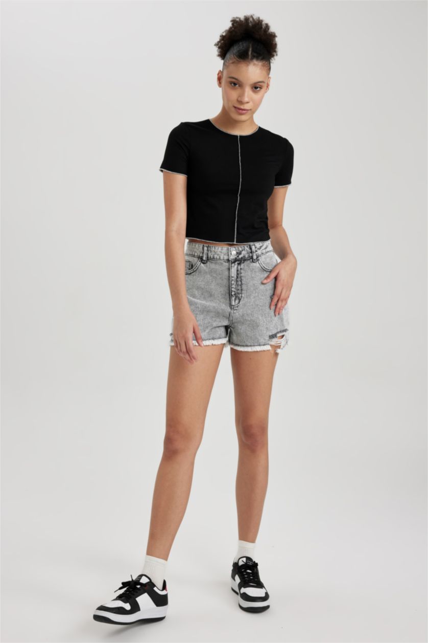 Женская Черный Футболка с коротким рукавом, Coool