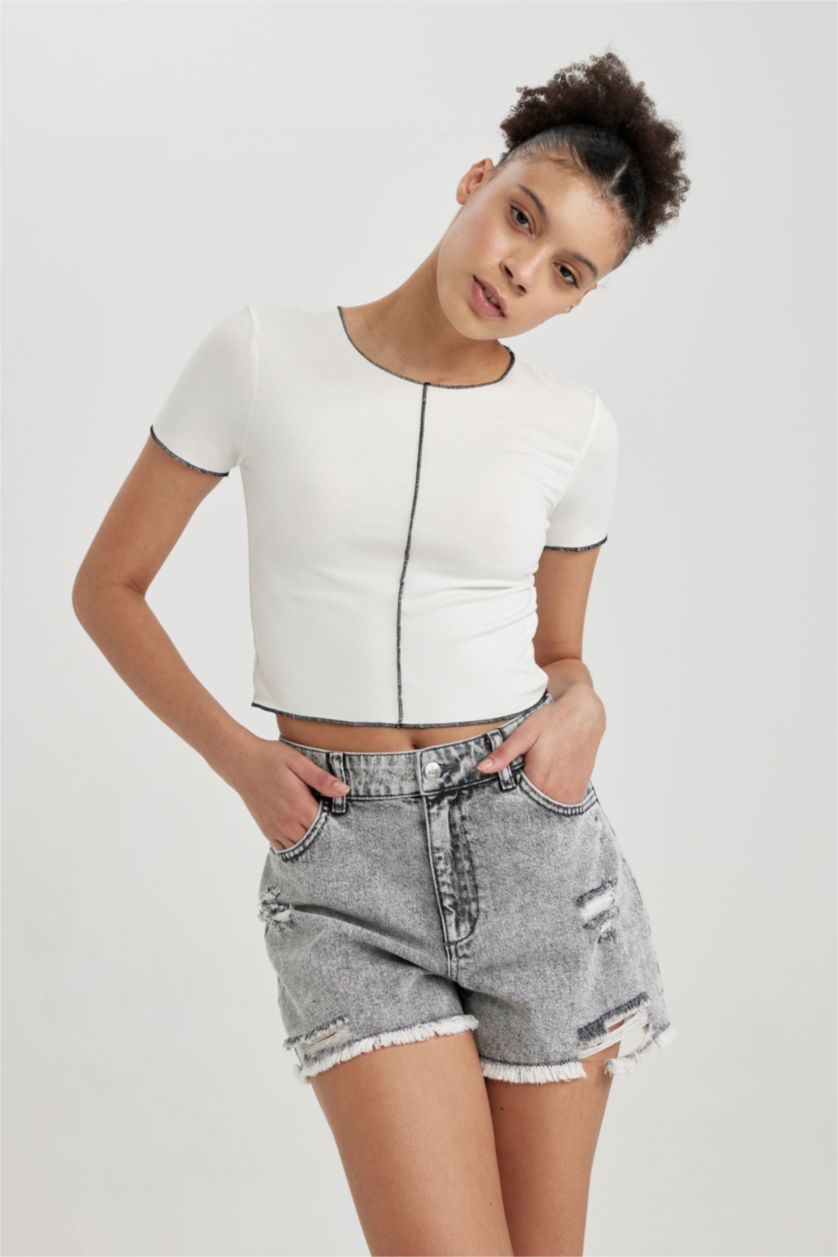 Женская Кремовый Футболка с коротким рукавом, Coool