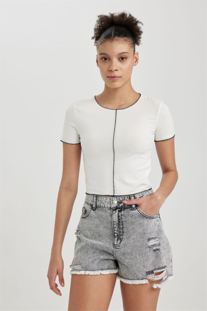 Женская Кремовый Футболка с коротким рукавом, Coool