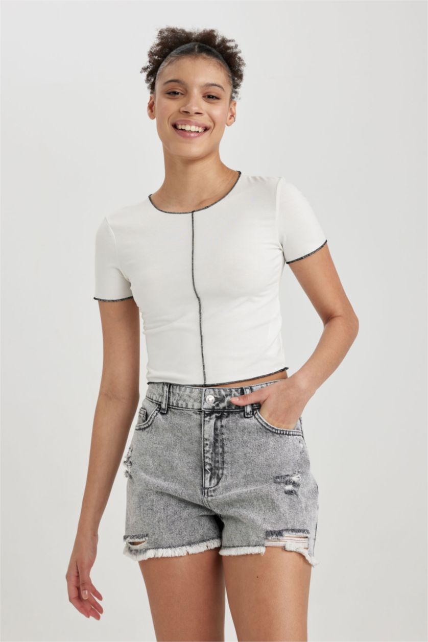 Женская Кремовый Футболка с коротким рукавом, Coool