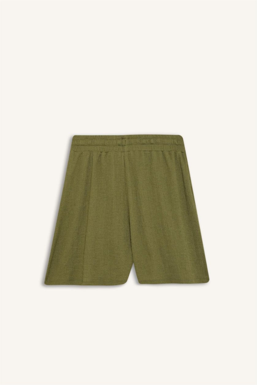 حريمي كاكي شورت منسوج قصة فضفاضة