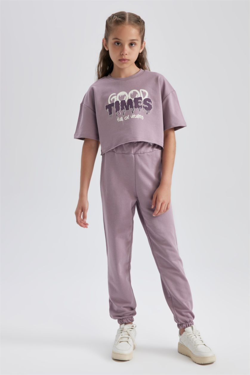 FILLES Violet Ensemble Coupe Relaxant Pour Fille - 2 Pièces