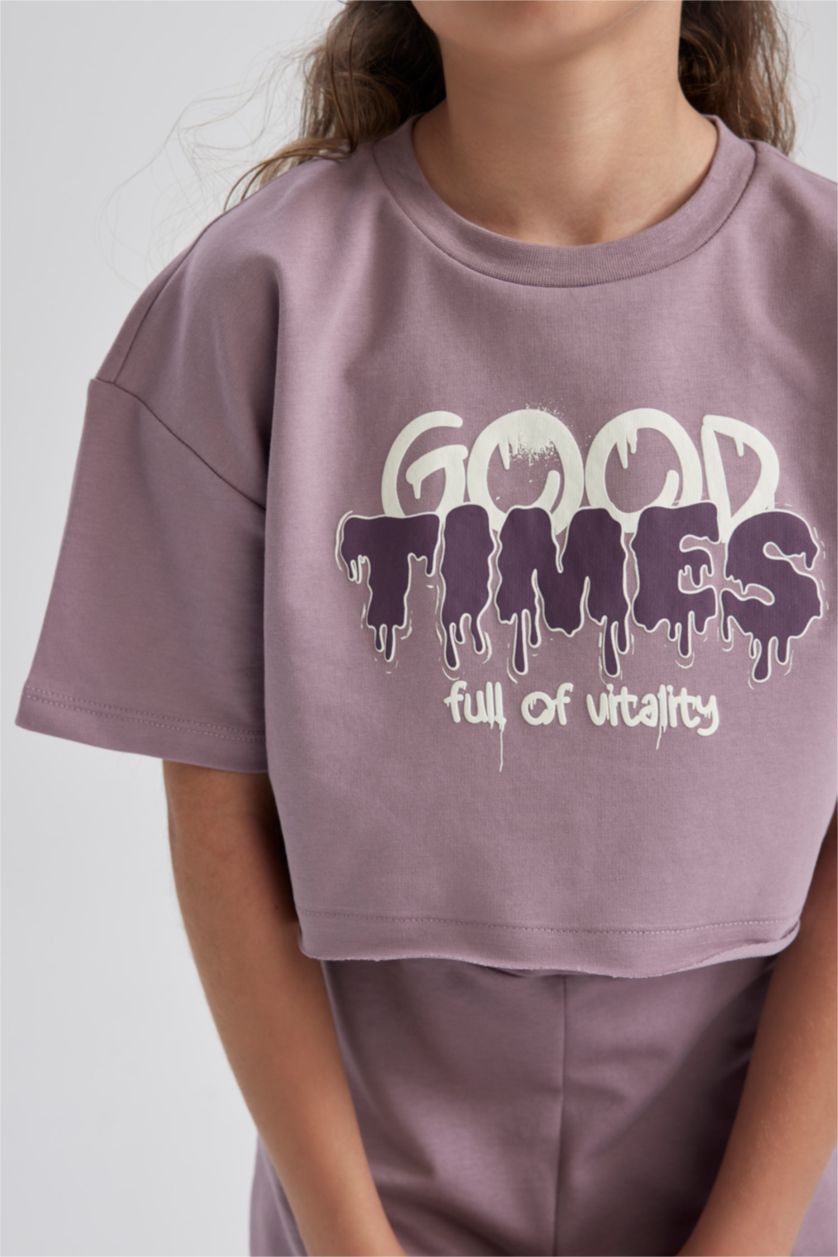 FILLES Violet Ensemble Coupe Relaxant Pour Fille - 2 Pièces