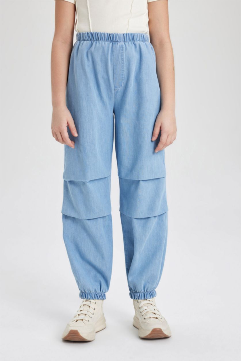 GIRLS & TEENS Light Blue Girl Parachute Jogger Jeans