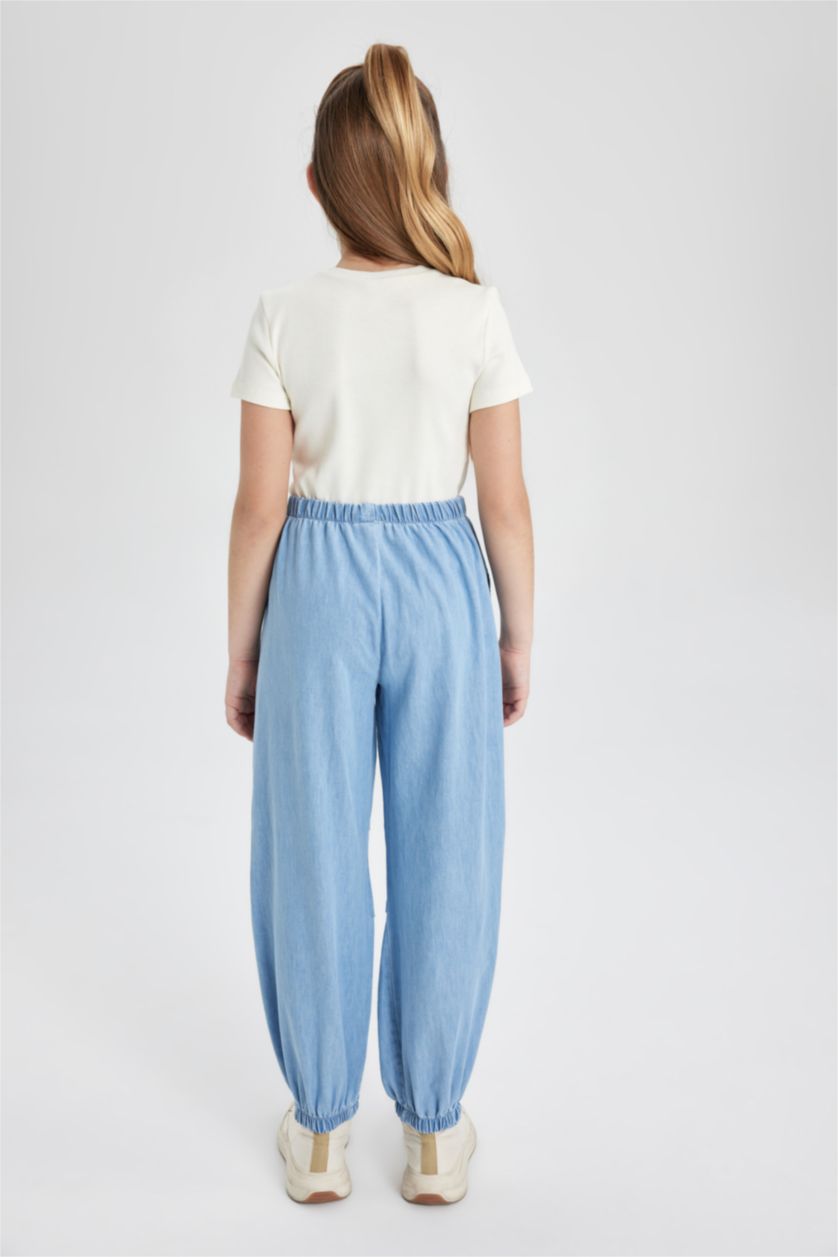 GIRLS & TEENS Light Blue Girl Parachute Jogger Jeans