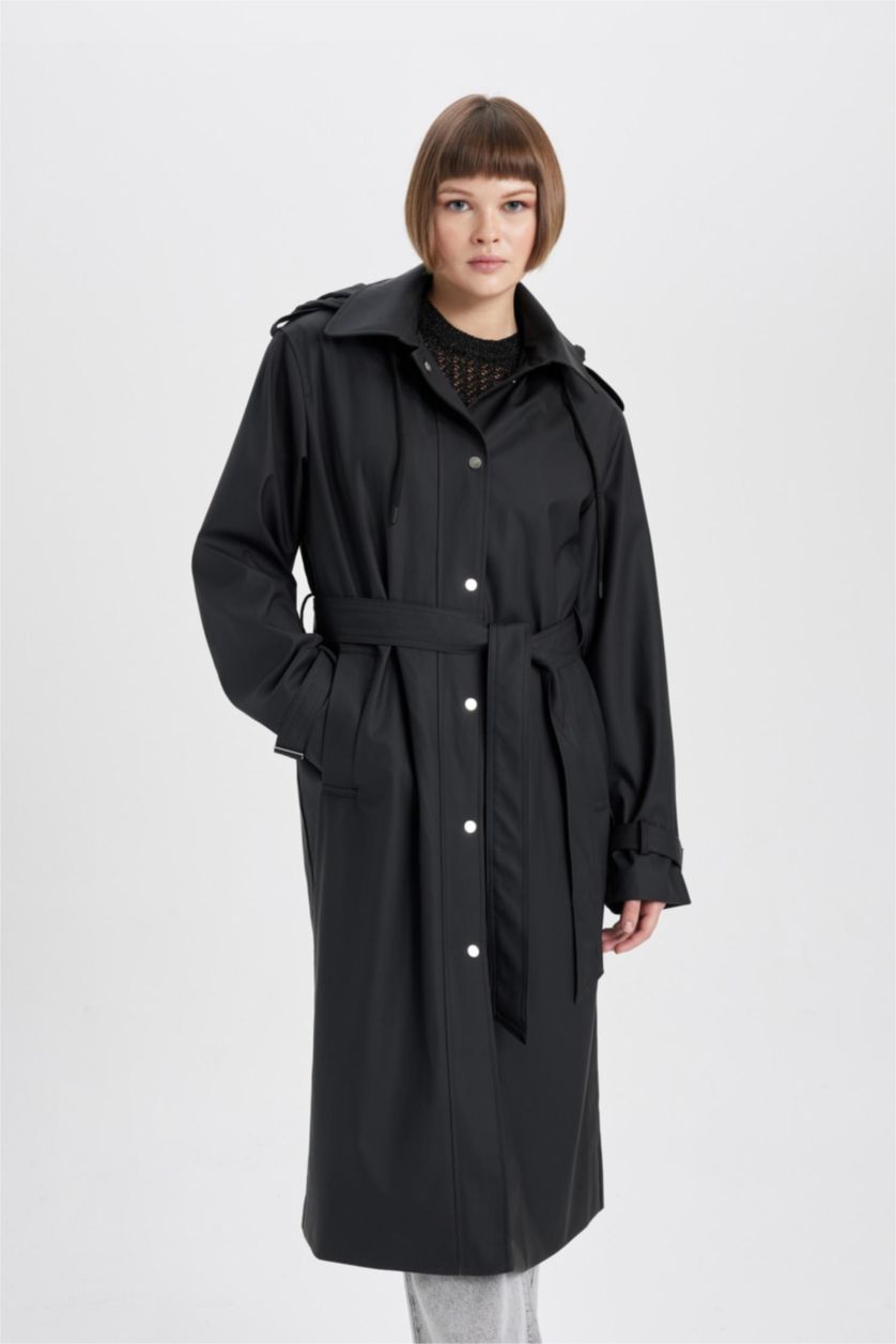 Kadın Siyah Su Geçirmez Yağmurluk