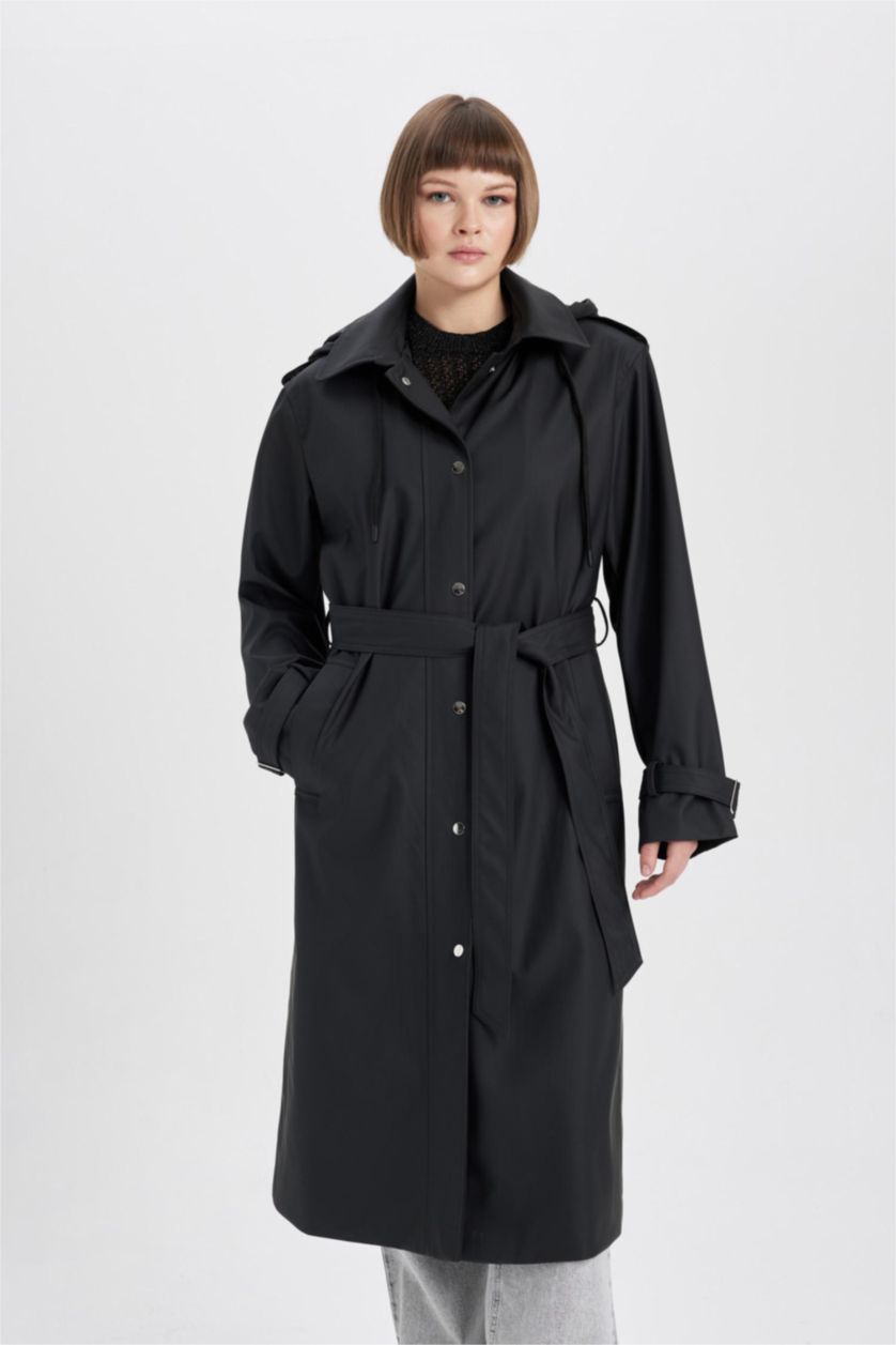 Kadın Siyah Su Geçirmez Yağmurluk