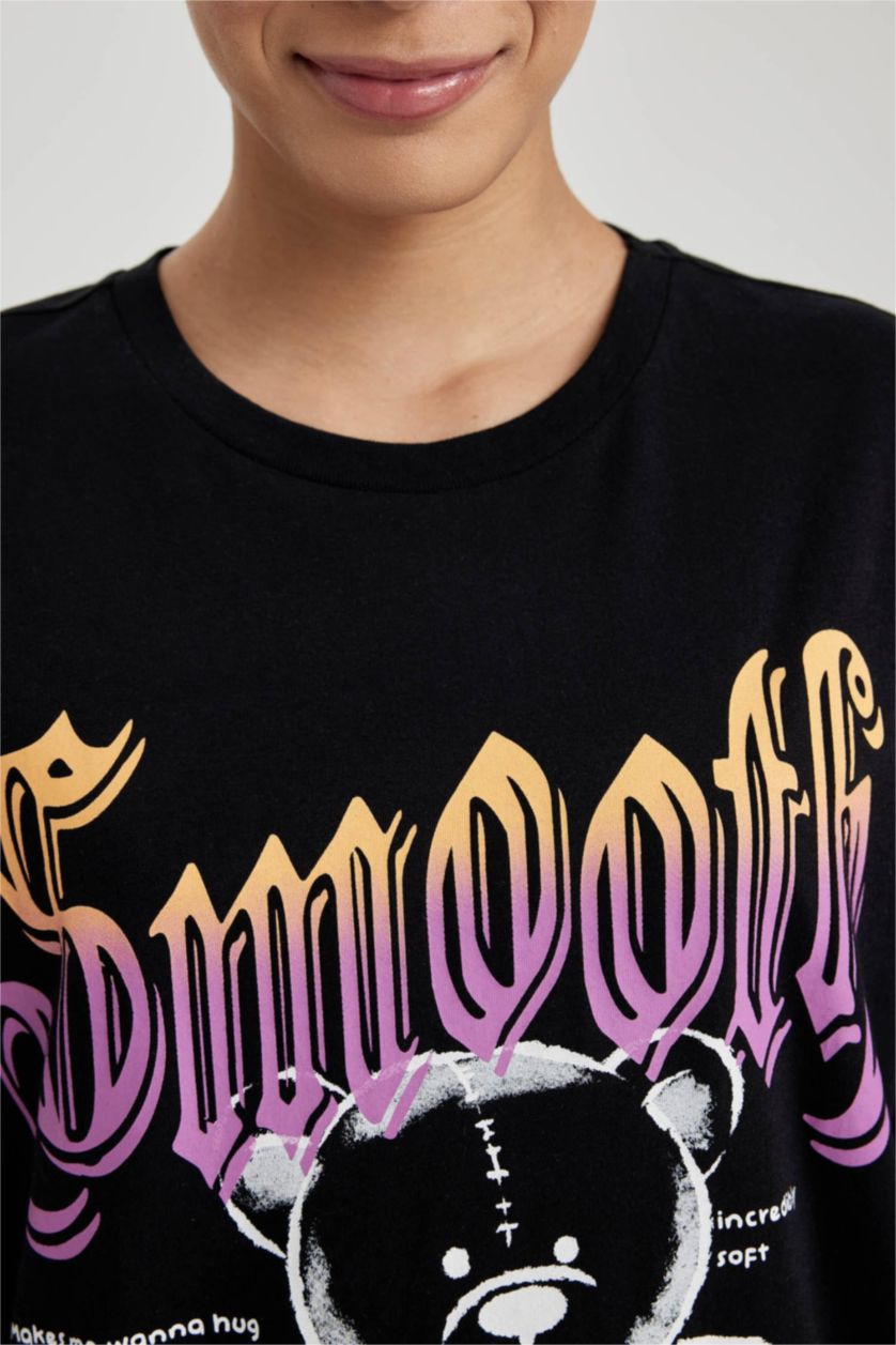 WOMAN Black Oversize Fit Short Sleeve T-Shirt