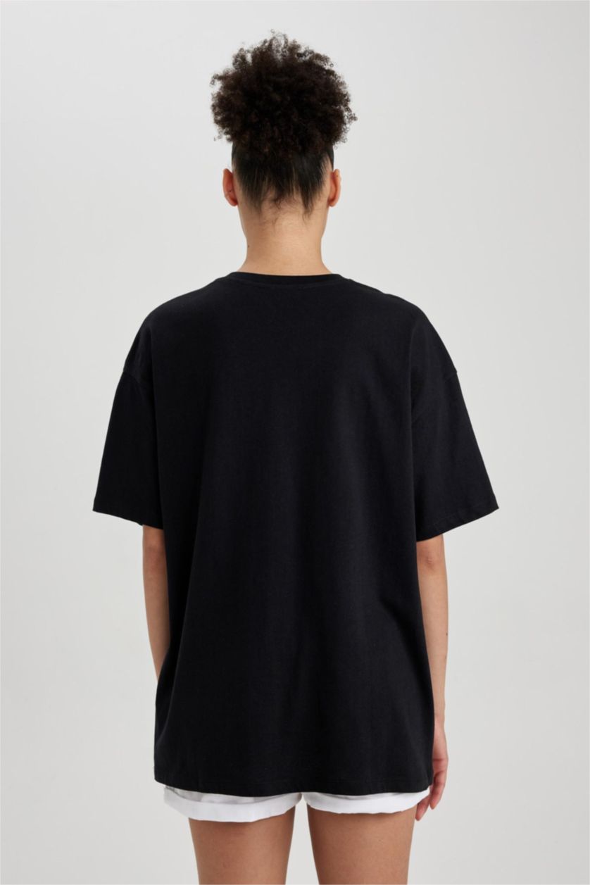 WOMAN Black Oversize Fit Short Sleeve T-Shirt