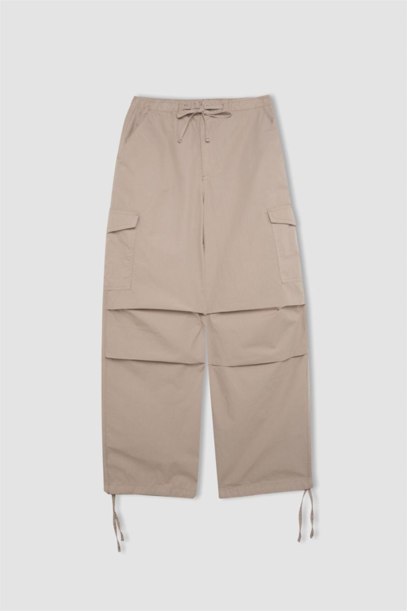 WOMAN Sand Normal Waist Parachute Trousers