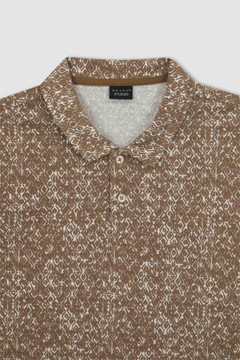 رجال بني تيشيرت بولو مودرن فيت