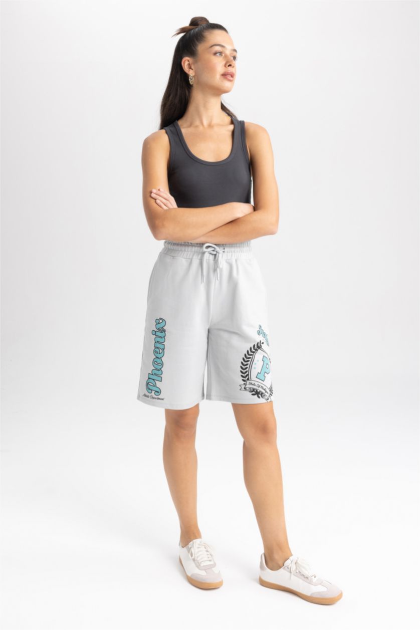 WOMAN Light Grey Thin Fabric Shorts
