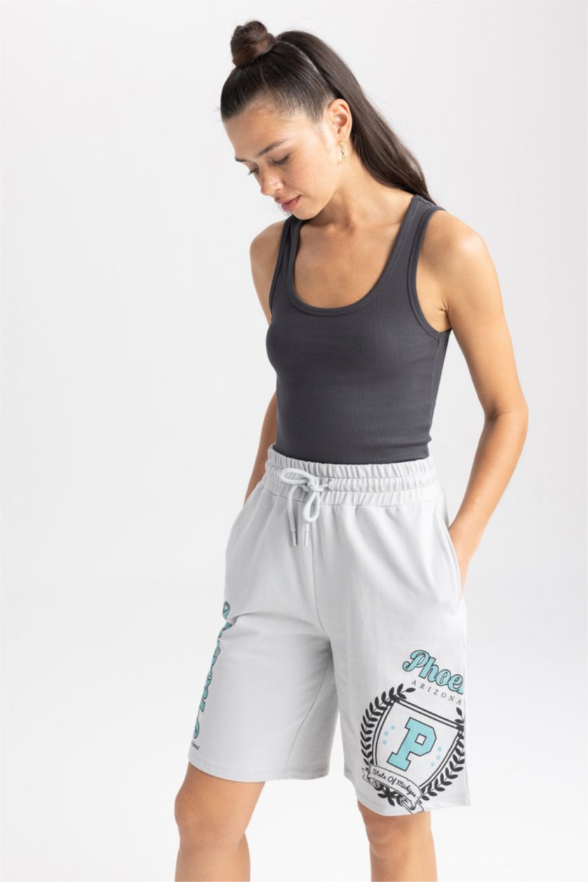 WOMAN Light Grey Thin Fabric Shorts