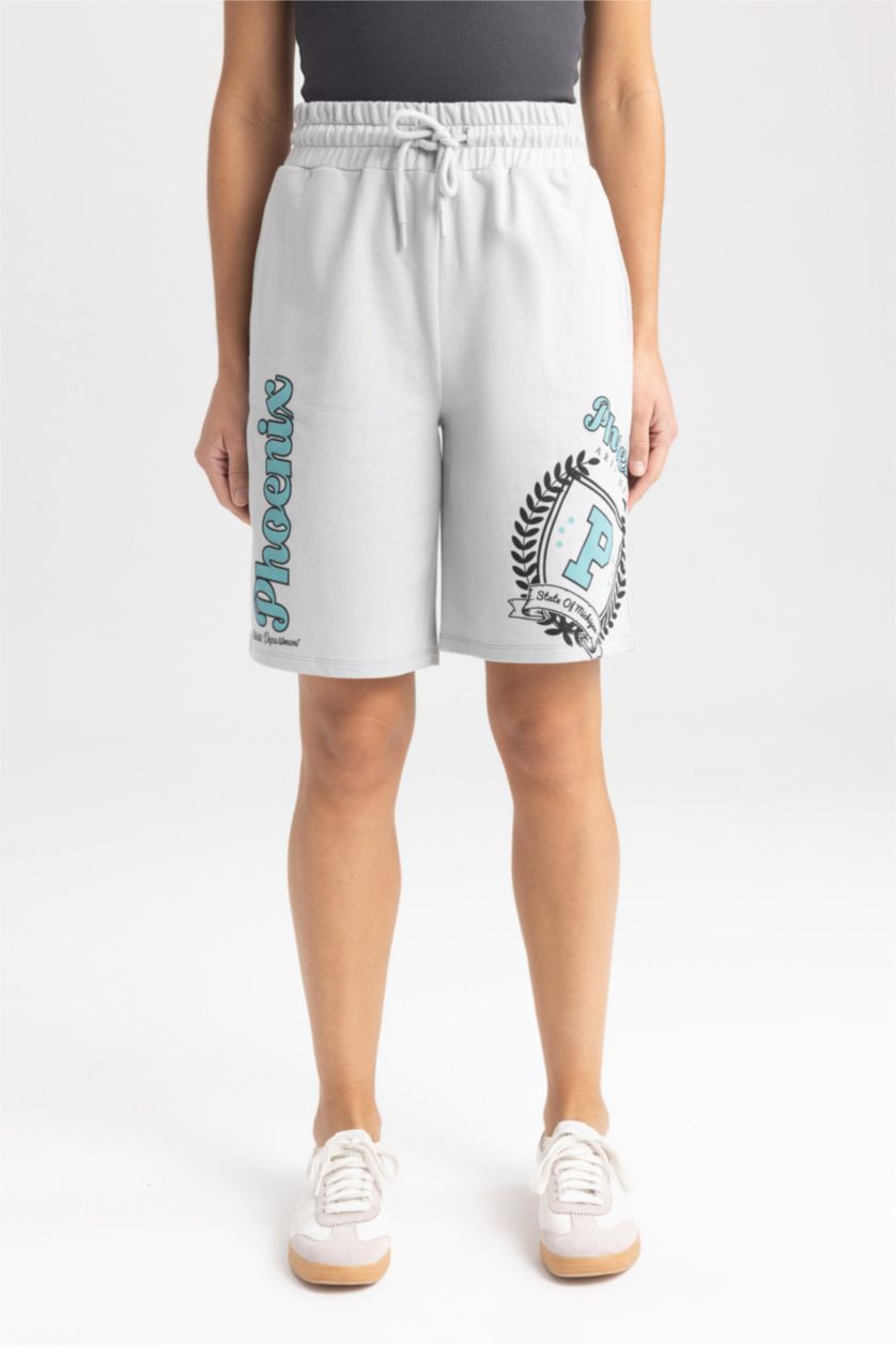 WOMAN Light Grey Thin Fabric Shorts