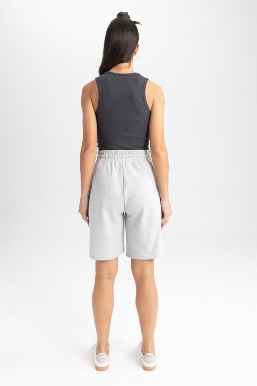 WOMAN Light Grey Thin Fabric Shorts