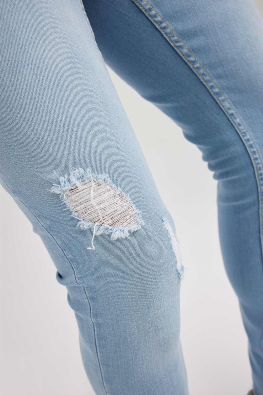 رجال أزرق فاتح Skinny Comfort Fit Trousers