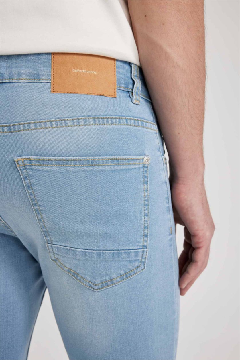 رجال أزرق فاتح Skinny Comfort Fit Trousers