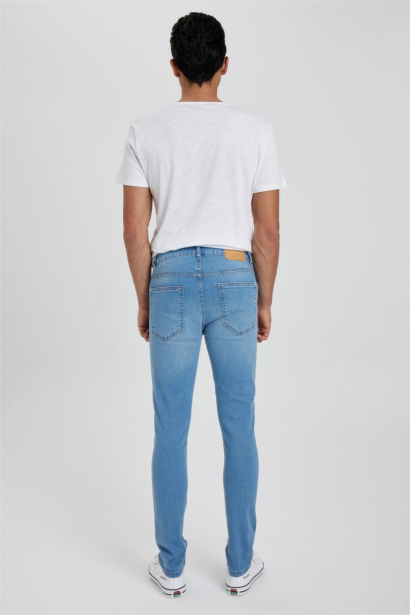 رجال أزرق فاتح بنطلون جينز سوبر سكيني فيت