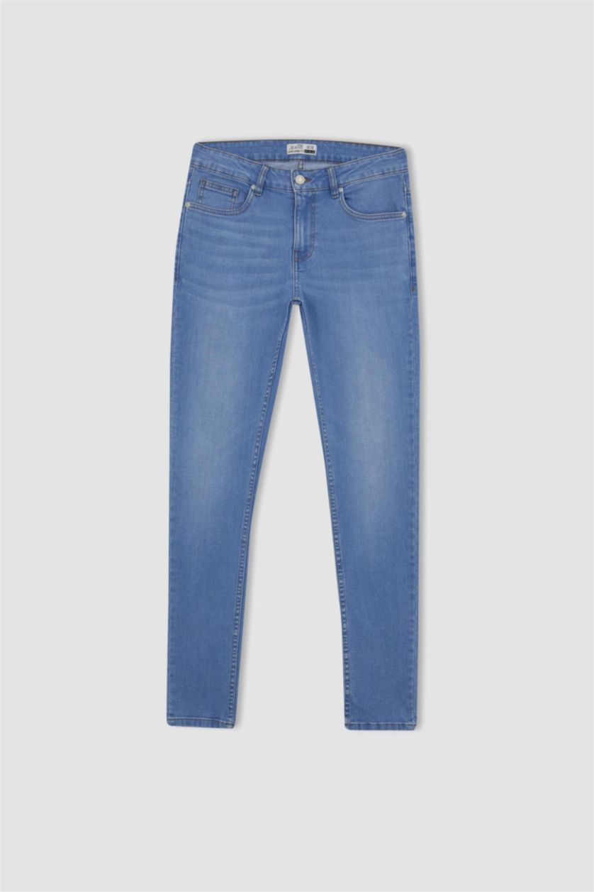 رجال أزرق فاتح بنطلون جينز سوبر سكيني فيت