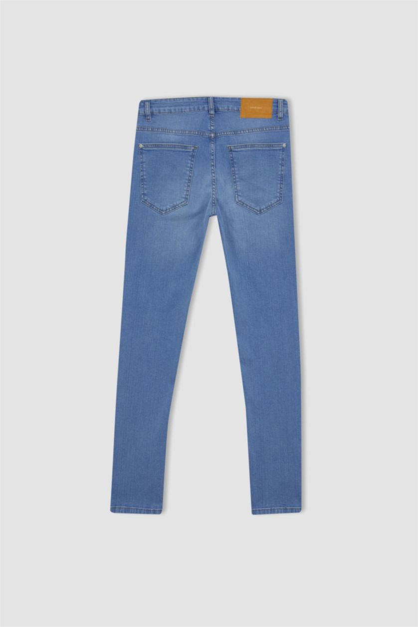 رجال أزرق فاتح بنطلون جينز سوبر سكيني فيت