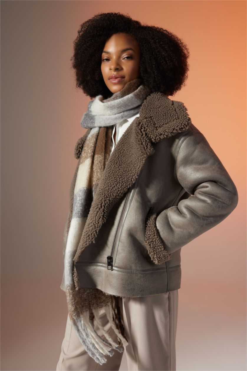 Grey WOMAN Waterproof Faux Leather Jacket 2825504 | DeFacto