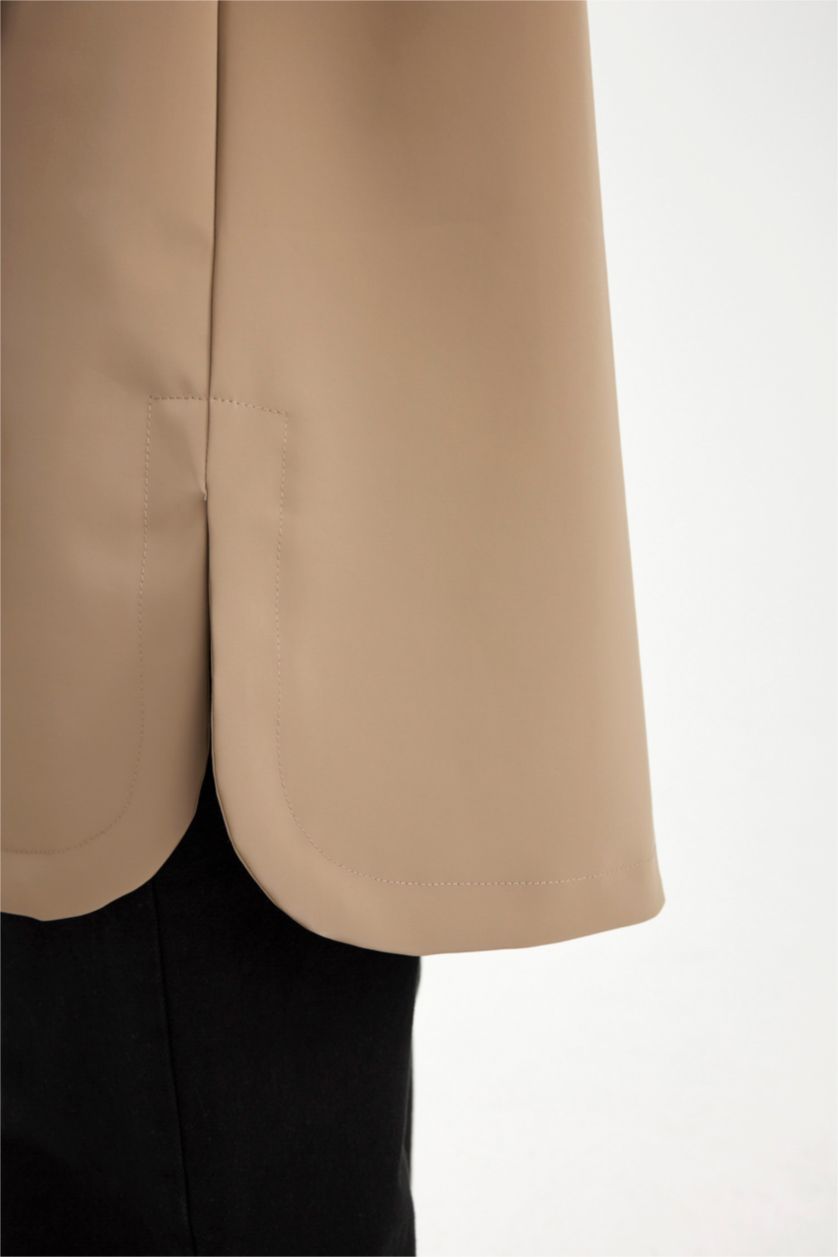 Женщины Верблюжья шерсть Дождевик водооотталкивающий с капюшоном