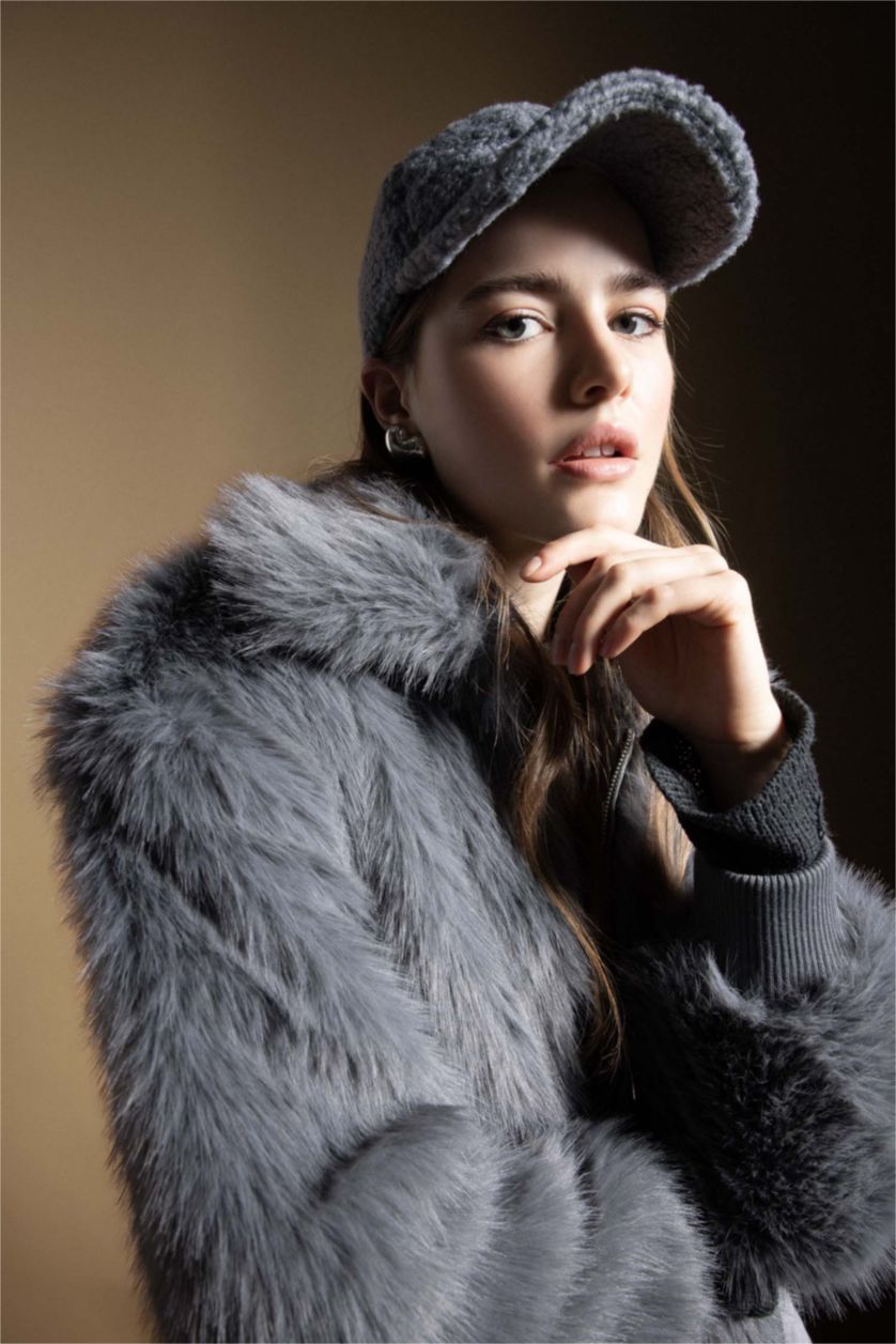 نساء رمادي قبعة قطن