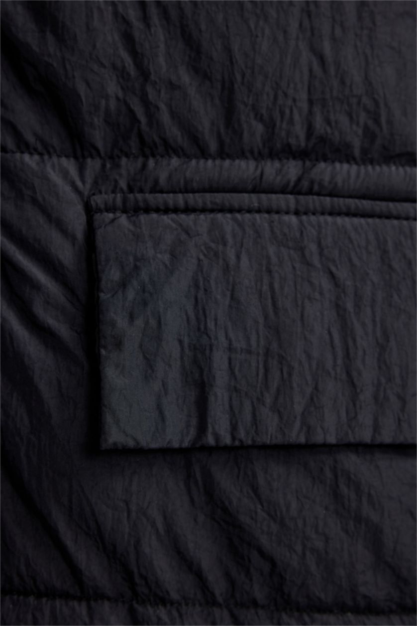 WOMAN Black Waterproof Regular Fit Puffer Jacket