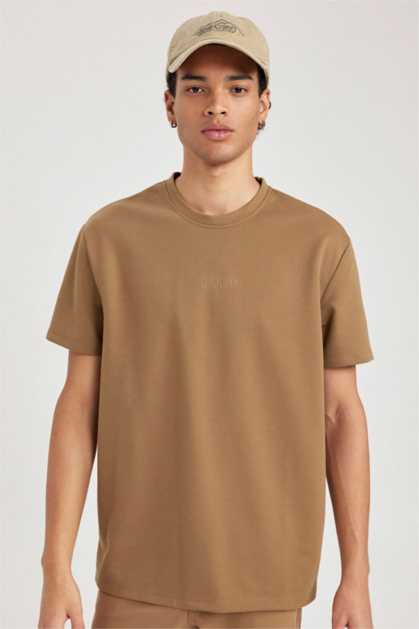 رجالي كامل تي شيرت قصة عادية برقبة مستديرة