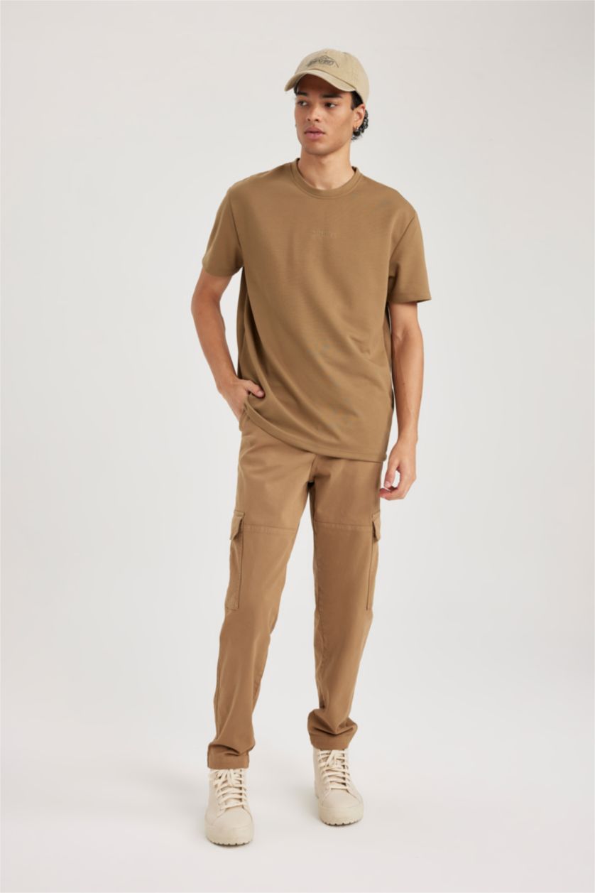 رجالي كامل تي شيرت قصة عادية برقبة مستديرة