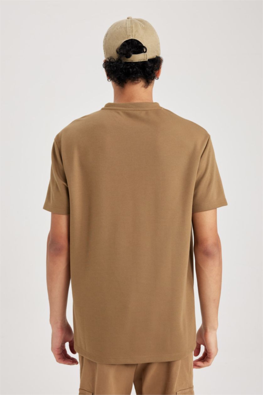 رجالي كامل تي شيرت قصة عادية برقبة مستديرة