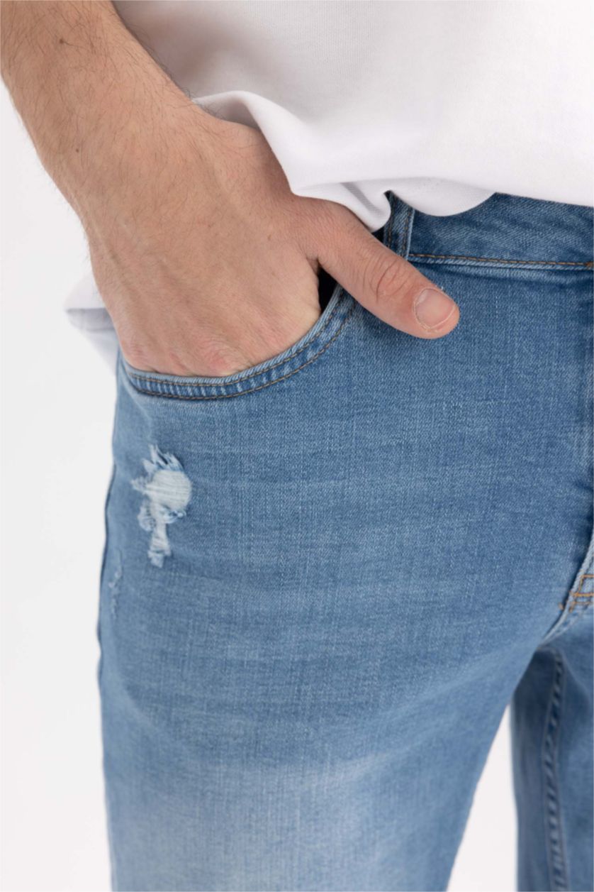 MAN Blue Slim Fit Jeans Bermuda