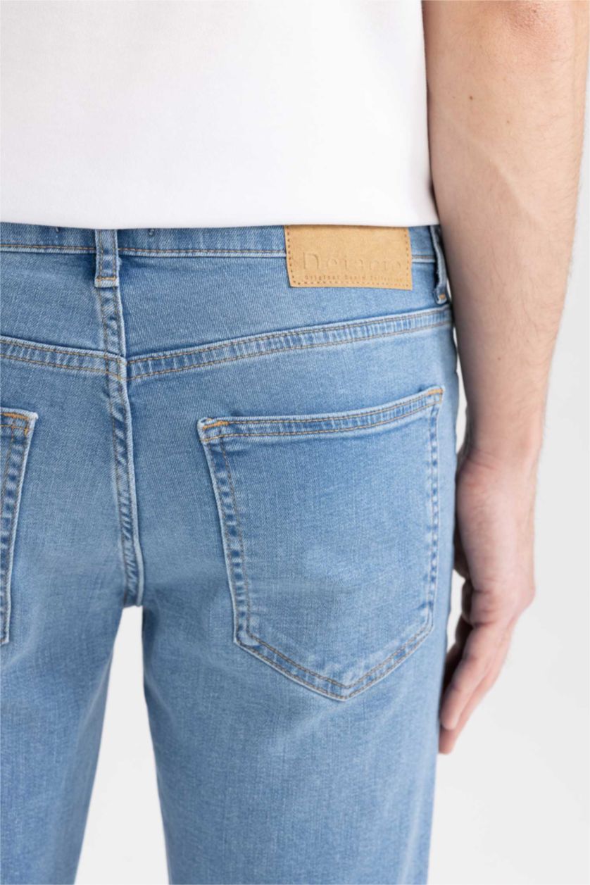 MAN Blue Slim Fit Jeans Bermuda