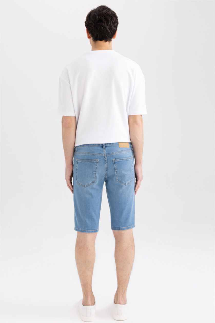 MAN Blue Slim Fit Jeans Bermuda