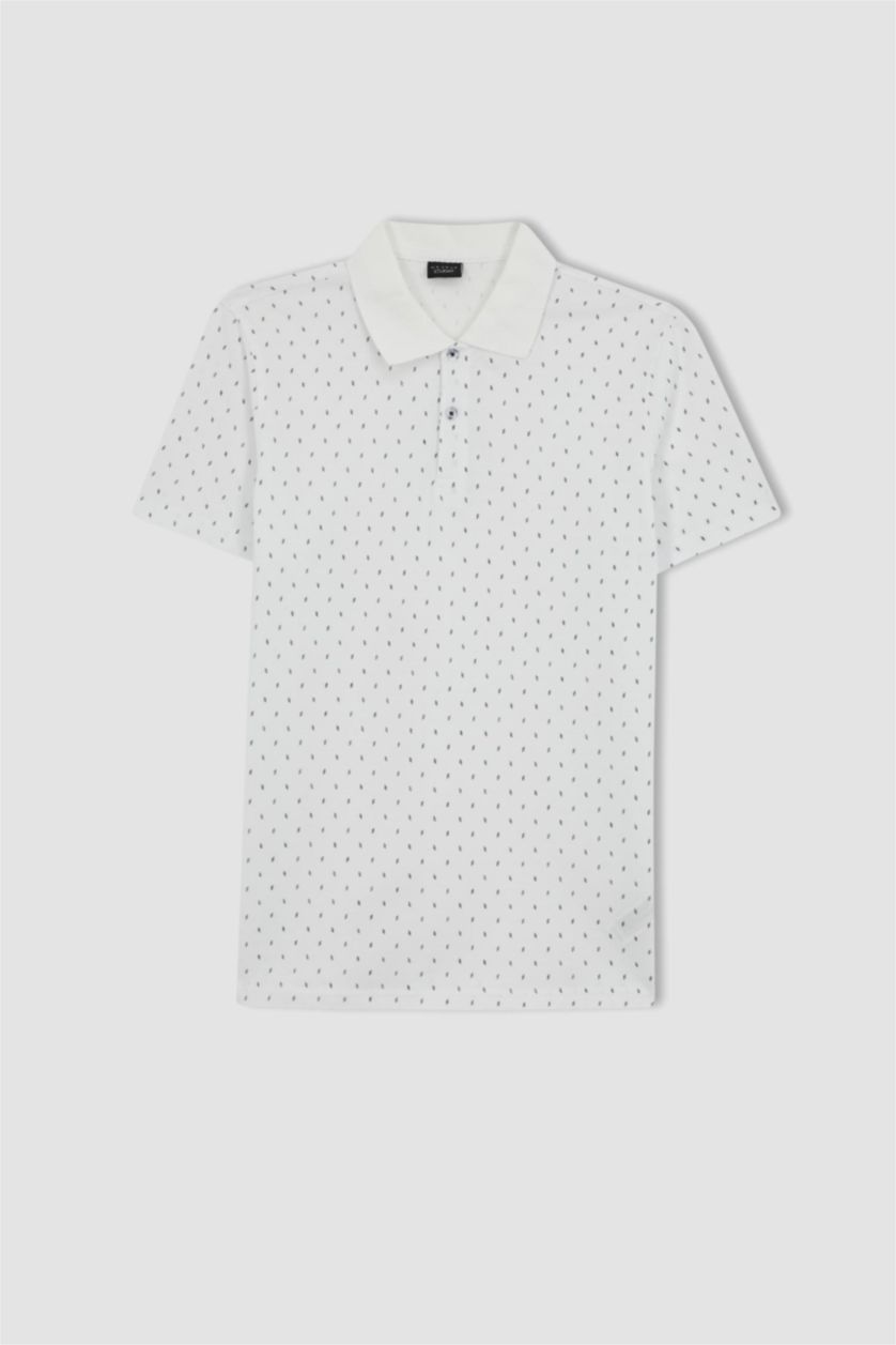MAN White Slim Fit Pique Short Sleeve Polo T-Shirt